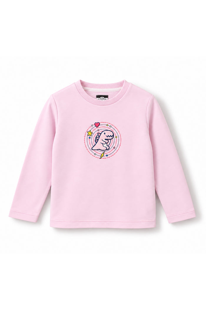 Girls Cosmic Dino Patch Long Sleeve Top
