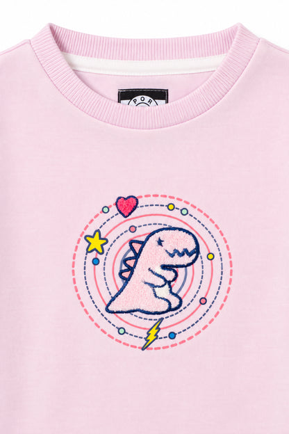 Girls Cosmic Dino Patch Long Sleeve Top
