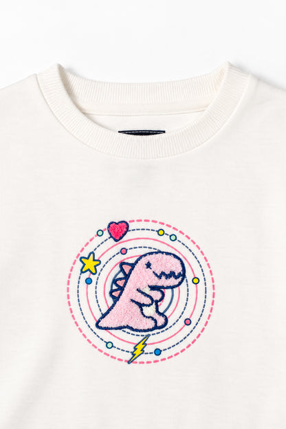 Kids Cosmic Dino Patch Long Sleeve Top