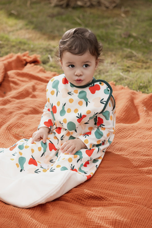 VAUVA Vauva FW23 - Baby Unisex Fruit All Over Print Cotton Sleeping Bag (Green) Sleeping Bags
