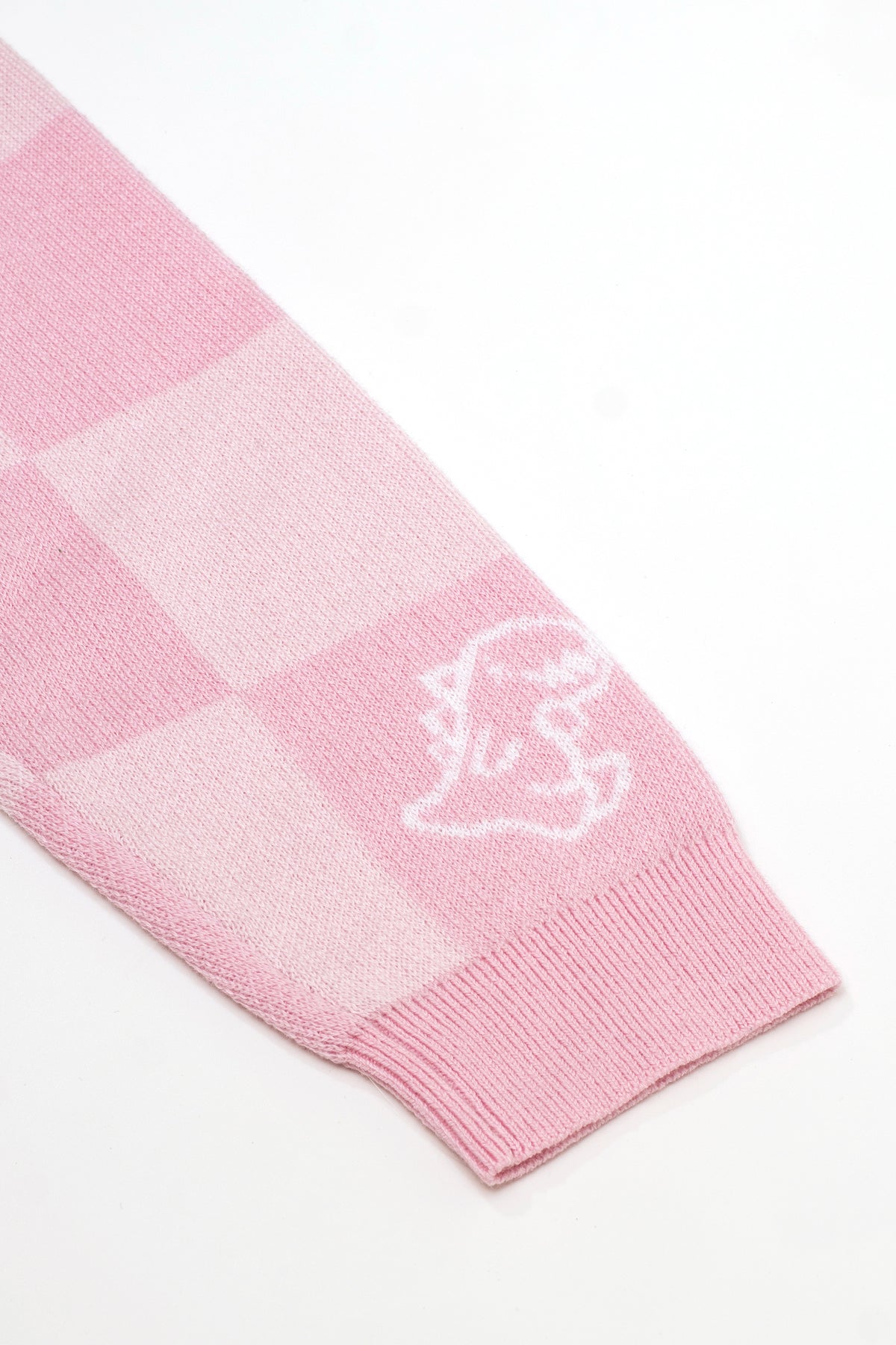 Girls Checkerboard Dino Jacquard Knit Cardigan