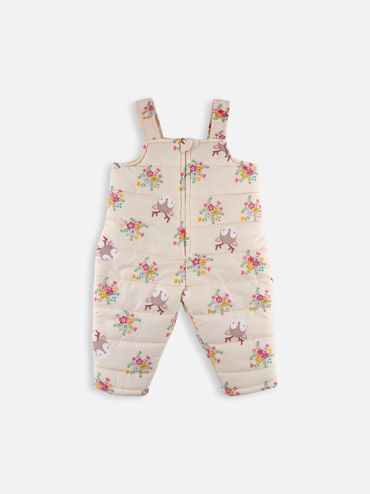 Baby Girls Woodland Quilted Dungarees