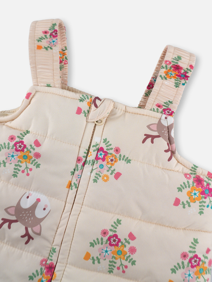 Baby Girls Woodland Quilted Dungarees