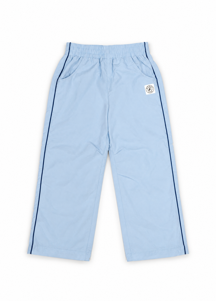 Girls Side-Piping Logo Patch Wide-Leg Casual Pants