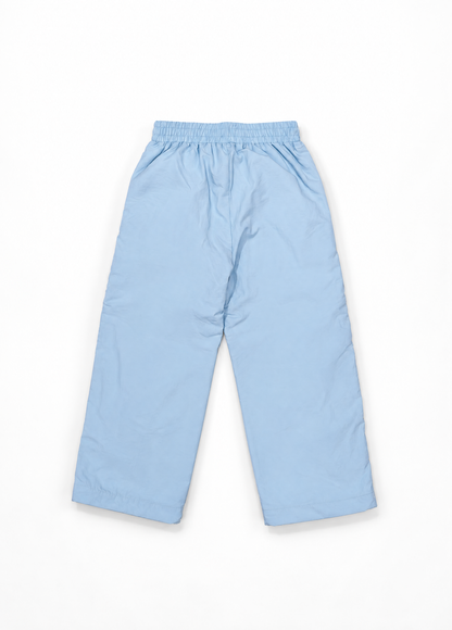 Girls Side-Piping Logo Patch Wide-Leg Casual Pants