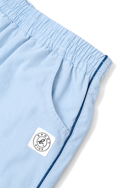 Girls Side-Piping Logo Patch Wide-Leg Casual Pants