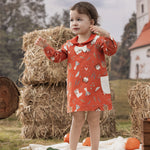 VAUVA Vauva FW23 - Baby Girls Happy Farm Double Pocket Dress (Red) Dress