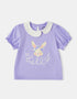 Kid Signature Collar Short Sleeve Bunny Print Tee