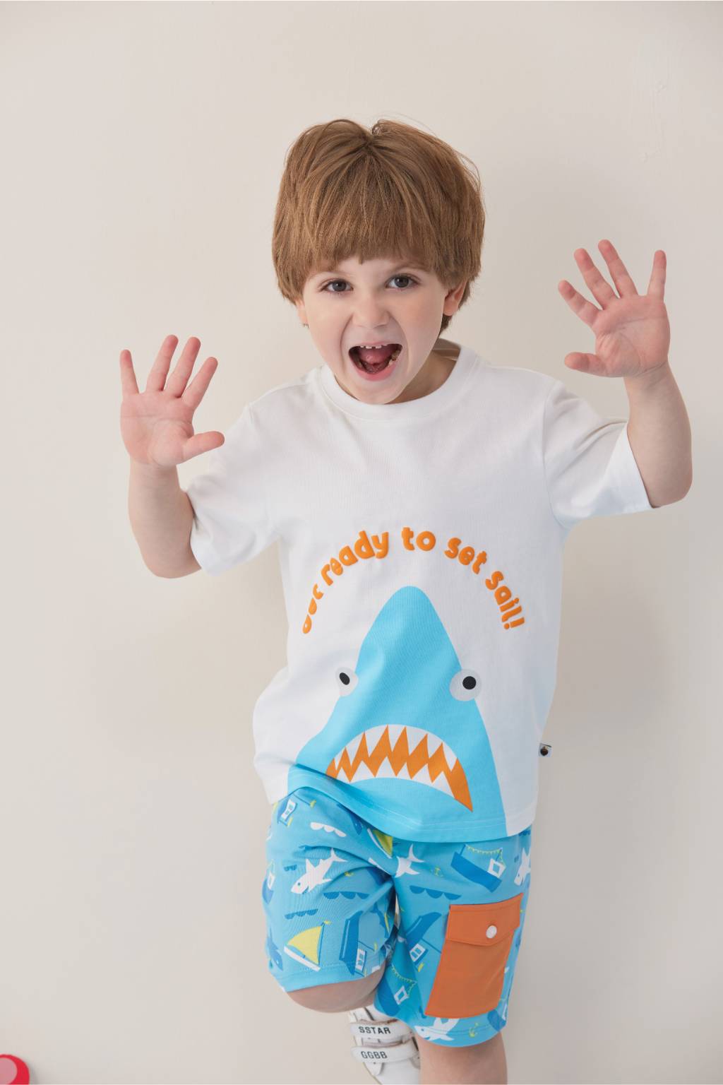 VAUVA Vauva SS24 - Toddler Shark Print T-Shirt Top Tops