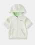 Kid Short Sleeve Logo Embroidery Zipped Hoodie