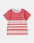 Kid Short Sleeve Watermelon Embroidery Two-Tone Tee