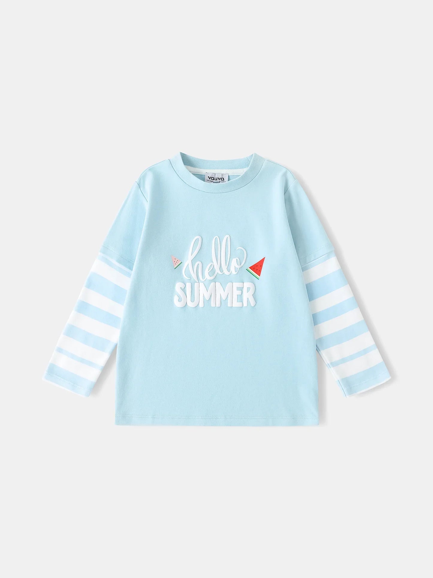 Boys Long Sleeve 2-Layer Slogan Print Tee