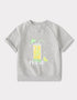Kid Short Raglan Sleeve Lemon Tea Print Tee