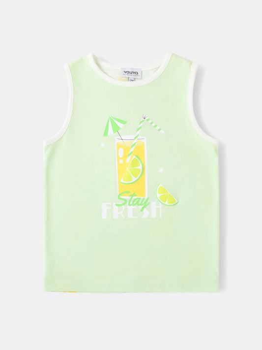Boys All-Over Lemon Tea Print Tank Top