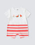 Baby Short Sleeve Watermelon Print Two-Tone Romper