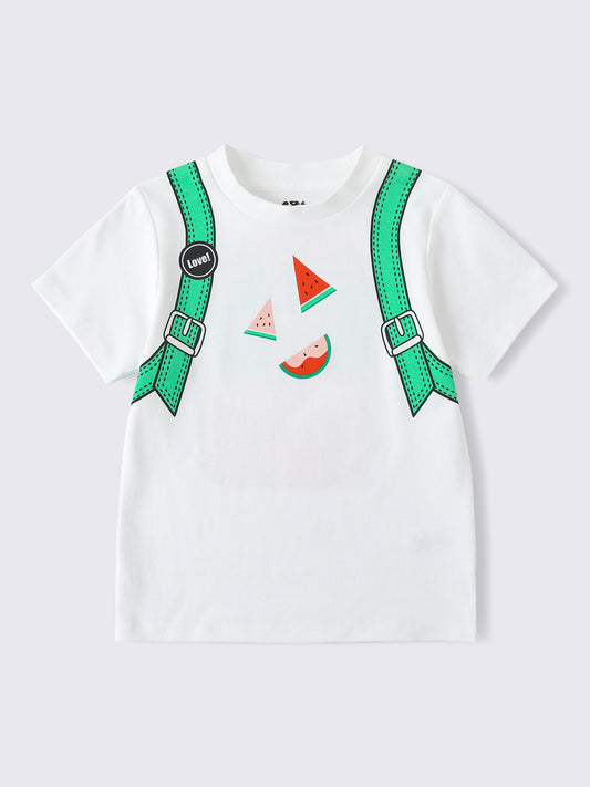 Kid Short Sleeve Backpack Print Tee