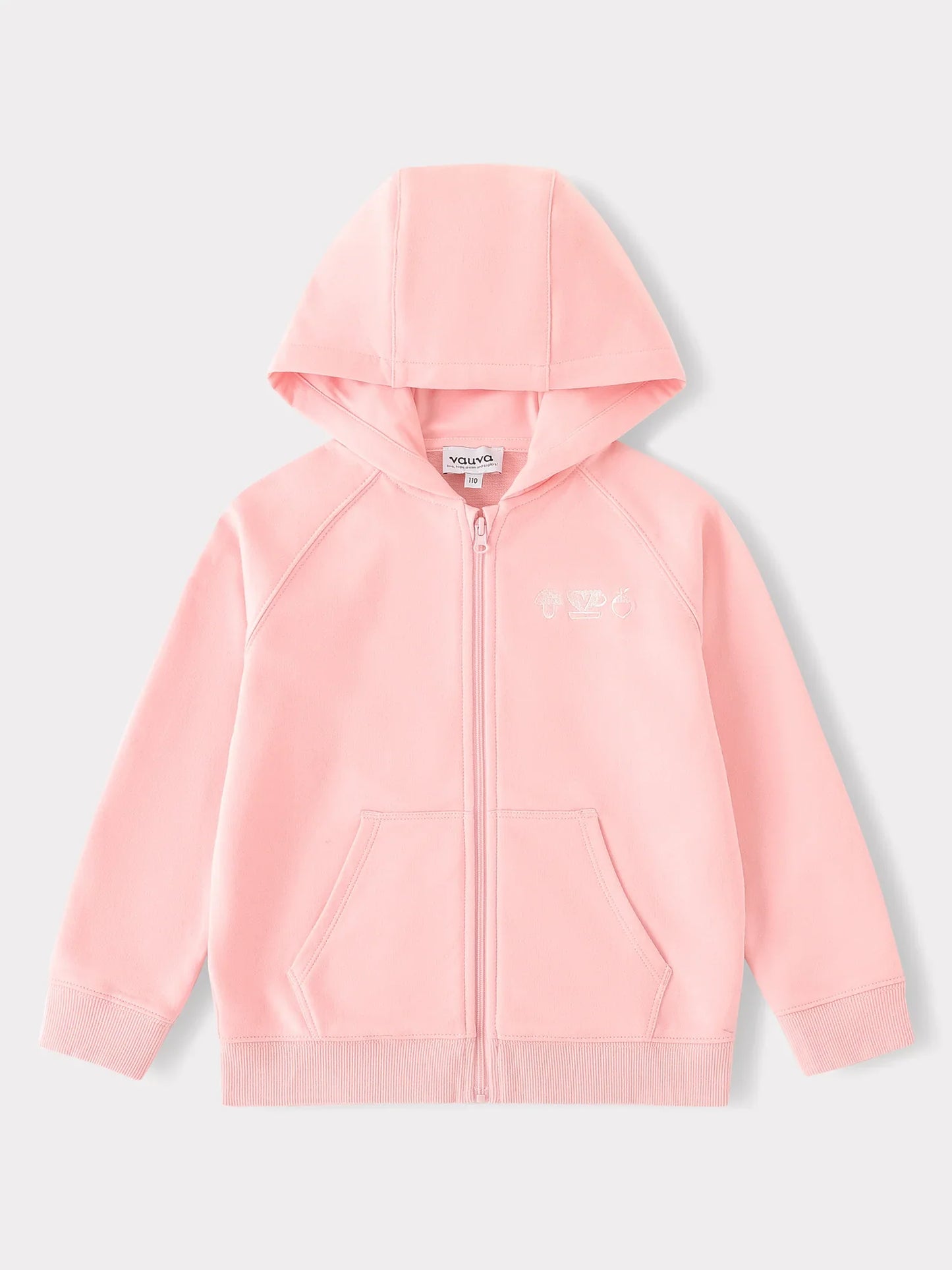 Kid Long Sleeve Embroidery Zipped Hoodie