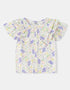 Girls All-Over Bunny Print Frills Top