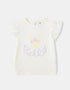 Girls Lace Cap Sleeve Bunny Print Tee