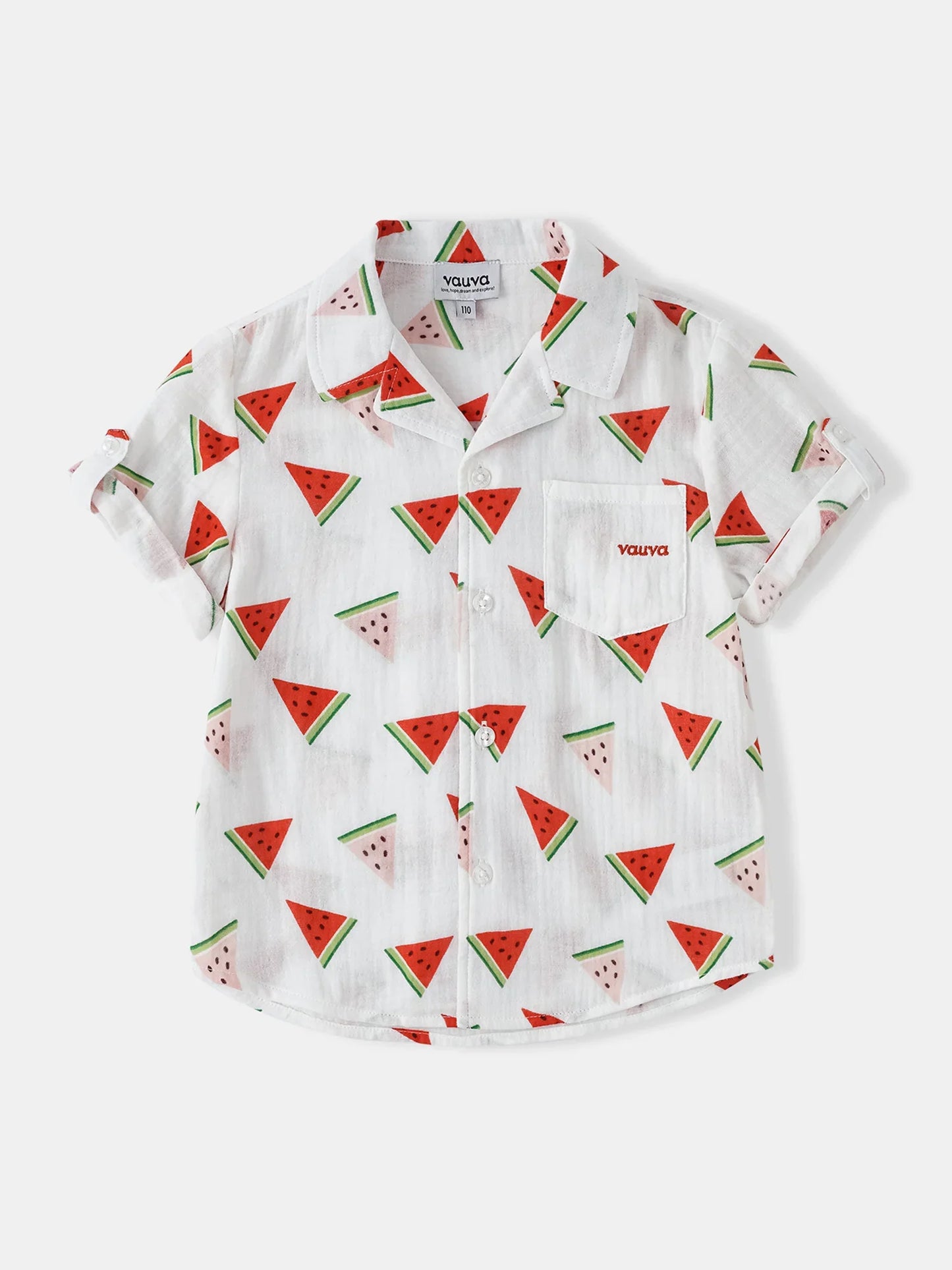 Boys Short Sleeve All-Over Watermelon Print Shirt