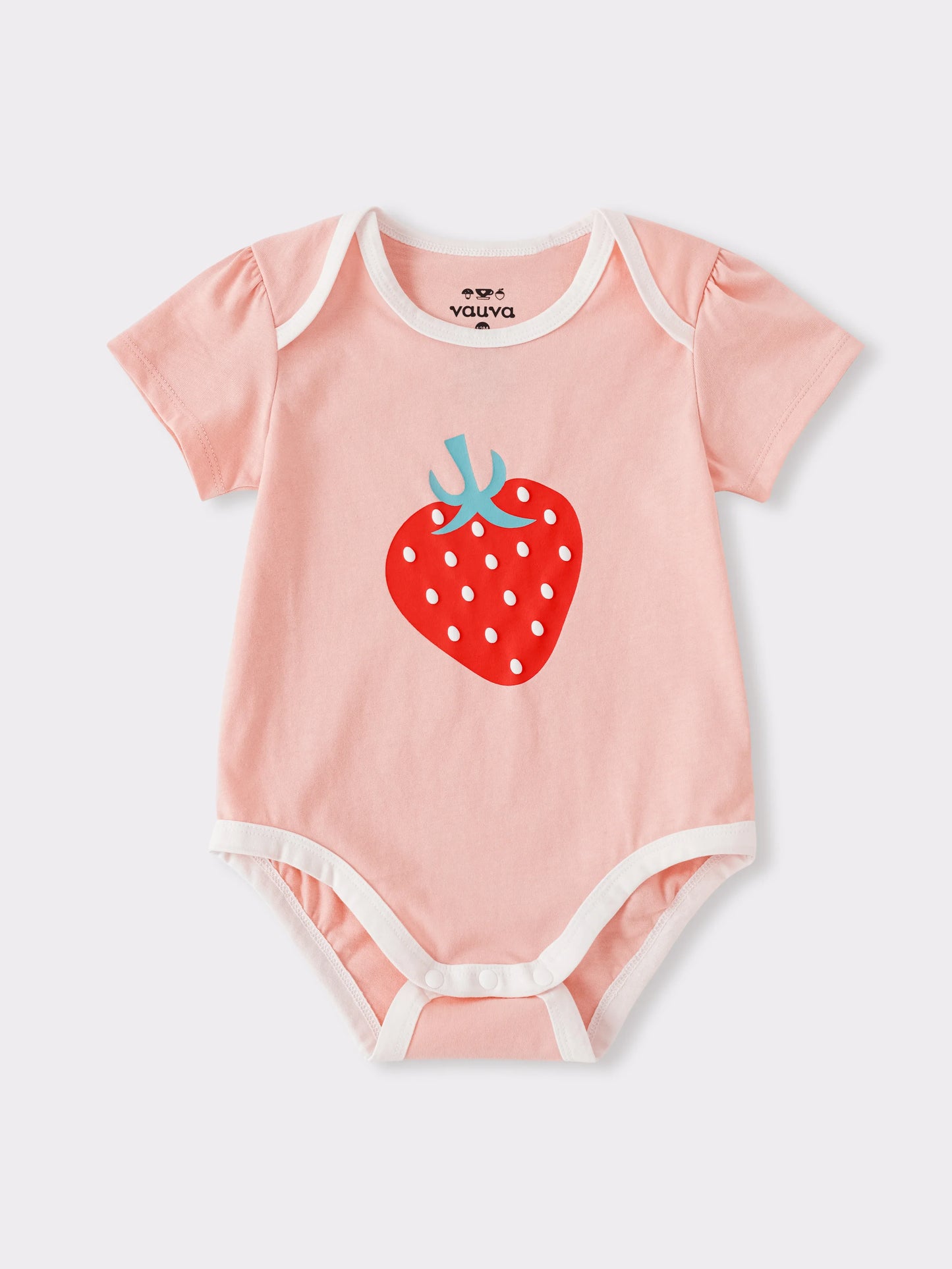 Baby Short Sleeve Strawberry Print Bodysuit