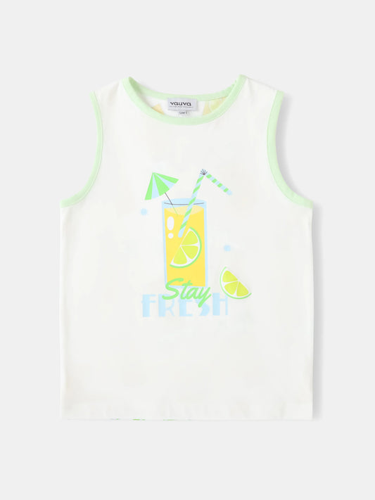 Boys All-Over Lemon Tea Print Tank Top
