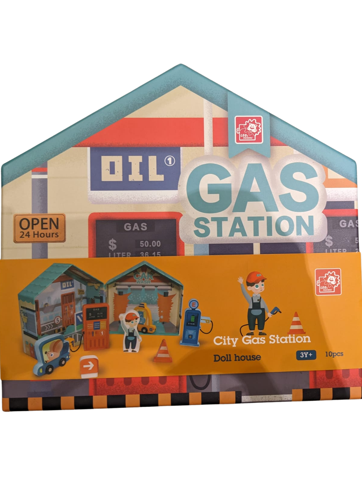 Leo &amp; Friends Leo &amp; Friends - City Gas Station Doll house Wooden Toy