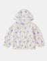 Girls All-Over Bunny Print Frills Zipped Windbreaker