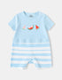 Baby Short Sleeve Watermelon Print Two-Tone Romper