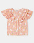 Girls All-Over Bunny Print Frills Top