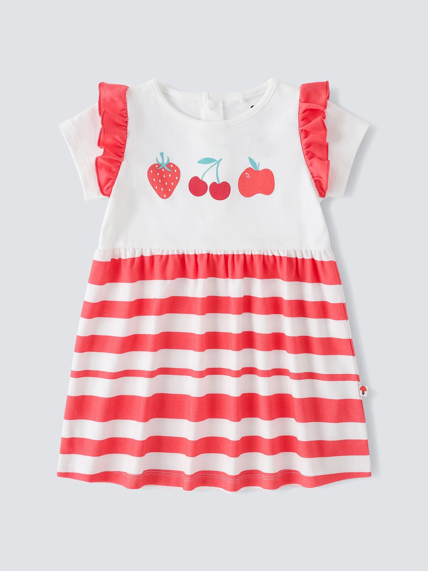 Baby Girls Ruffle Sleeve Berries Print Dress & Knicker Set