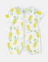 Baby Short Sleeve All-Over Lemon Tea Print Romper