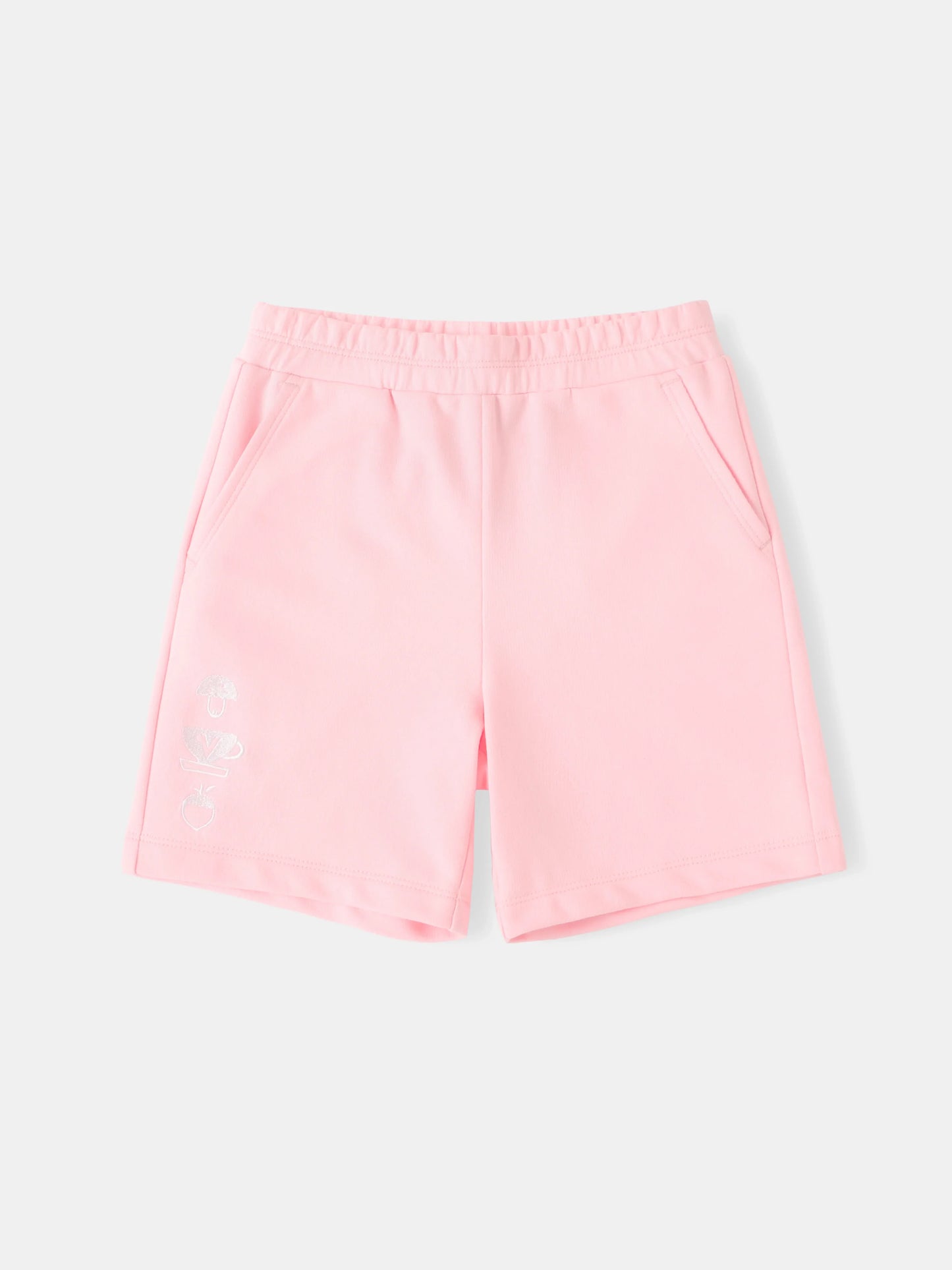 Girls Blush Pink Embroidery Sweat Shorts