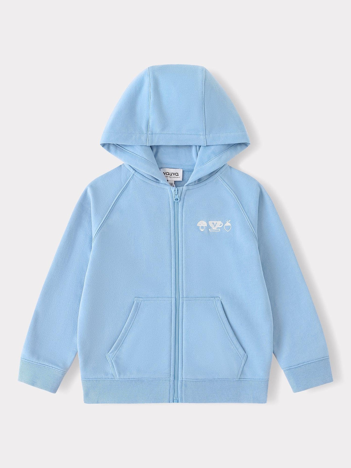 Boys Long Sleeve Embroidery Zipped Hoodie