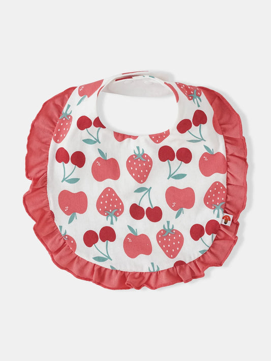 Baby Ruffle All-Over Berries Print Bib