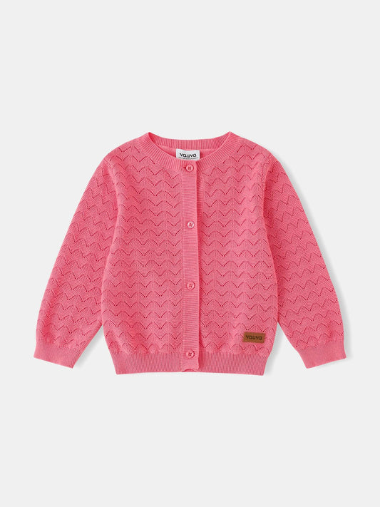 Kid Logo Patch Pointelle Cardigan