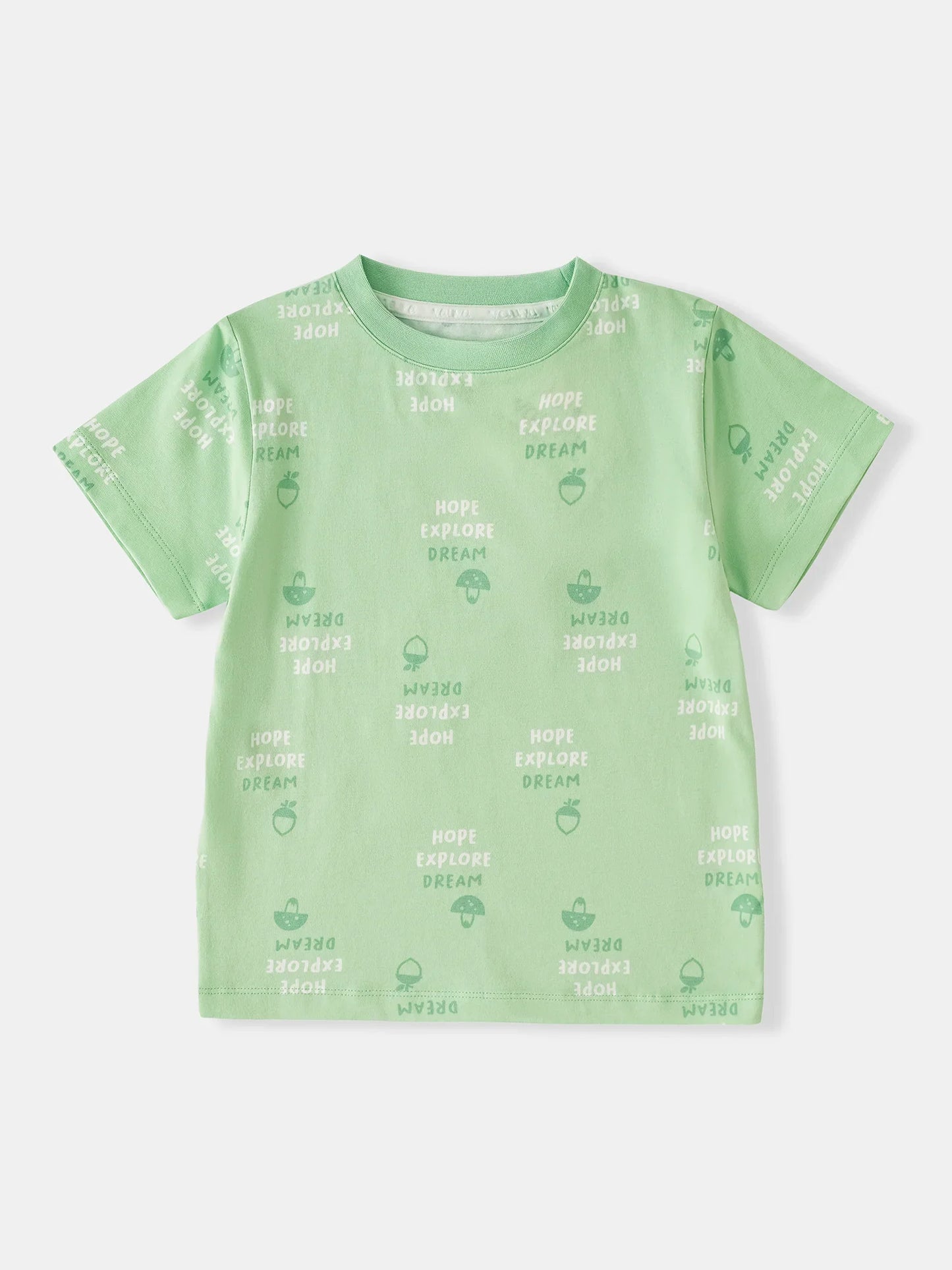 Kids Short Sleeve All‑Over “Hope Explore Dream” Print Tee