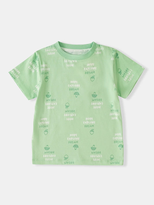 Kids Short Sleeve All‑Over “Hope Explore Dream” Print Tee