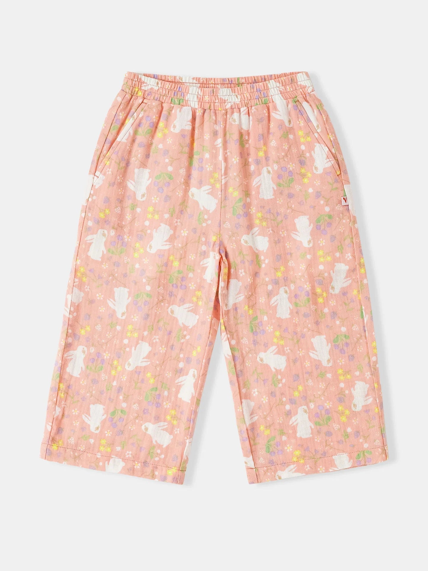Girls All-Over Bunny Print Flare Pants