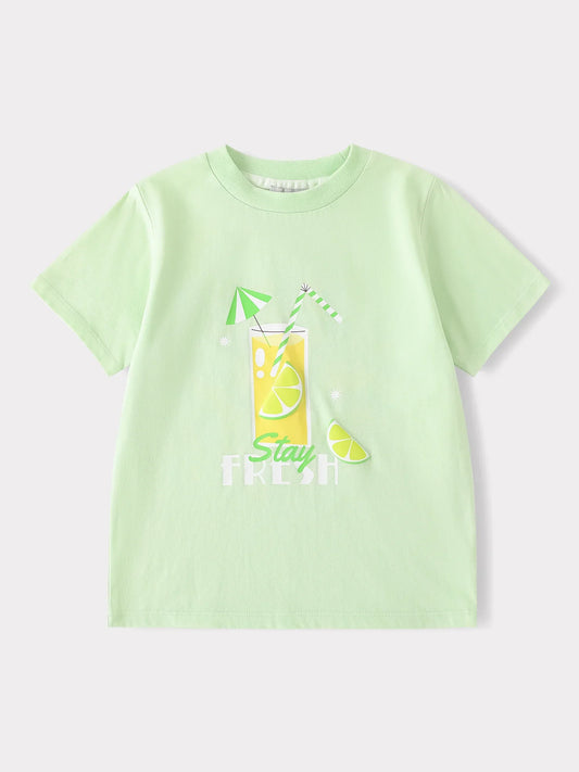Kid Short Sleeve Lemon Tea Print Tee
