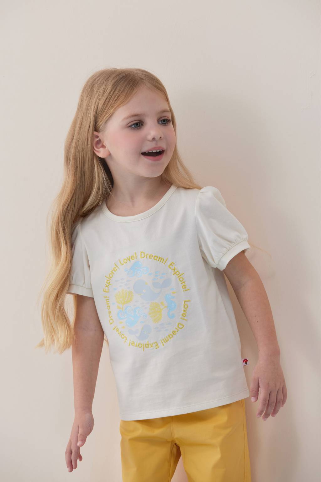 VAUVA Vauva SS24 - Toddler Girl Logo Embroidered Short Sleeve T-Shirt Top - White Tops