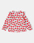 Girls Long Puff Sleeve All-Over Berries Print Top