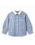 Kids Contrast Collar Logo Printed Long Sleeve Polo Shirt