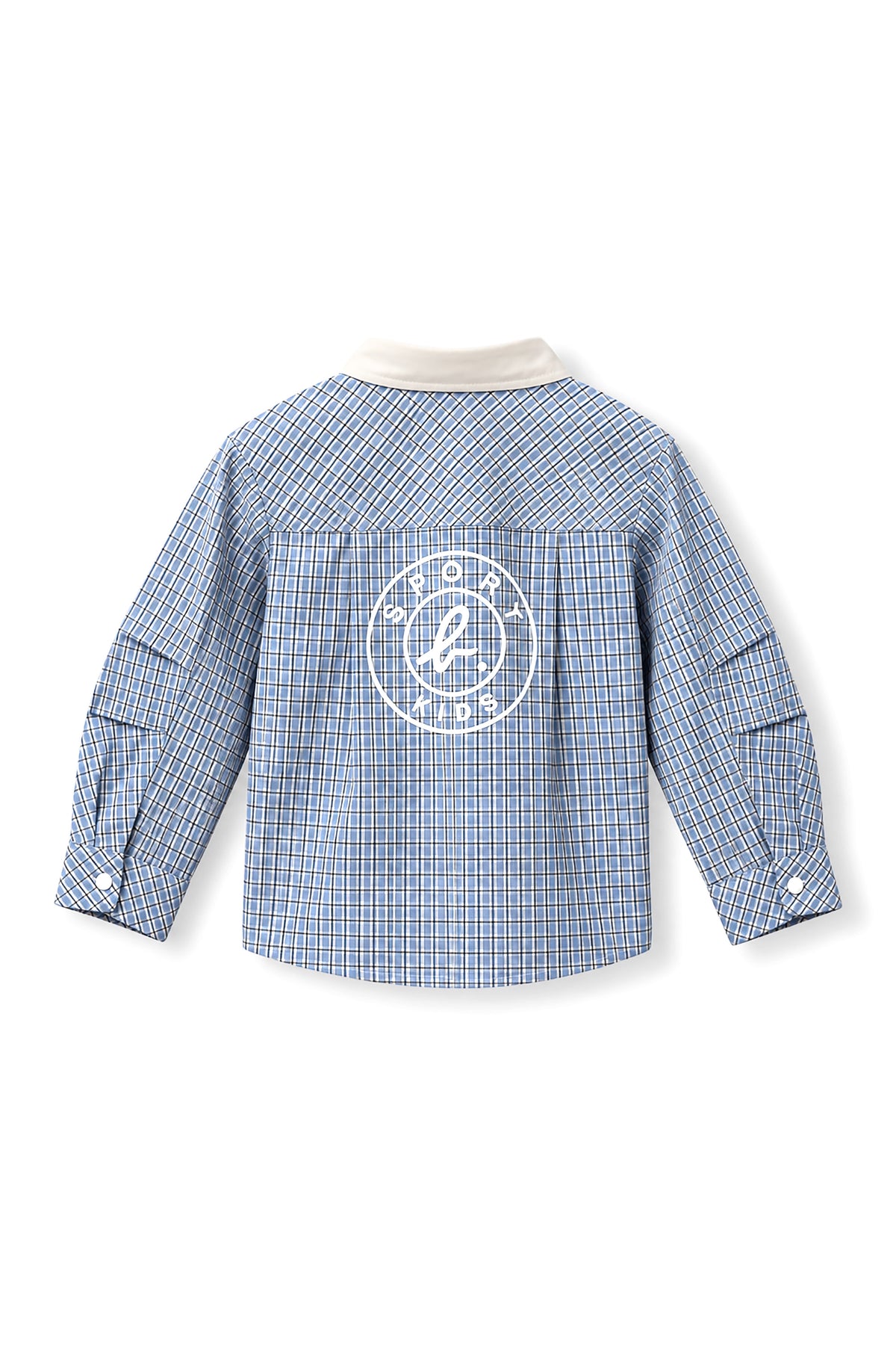 Kids Contrast Collar Logo Printed Long Sleeve Polo Shirt