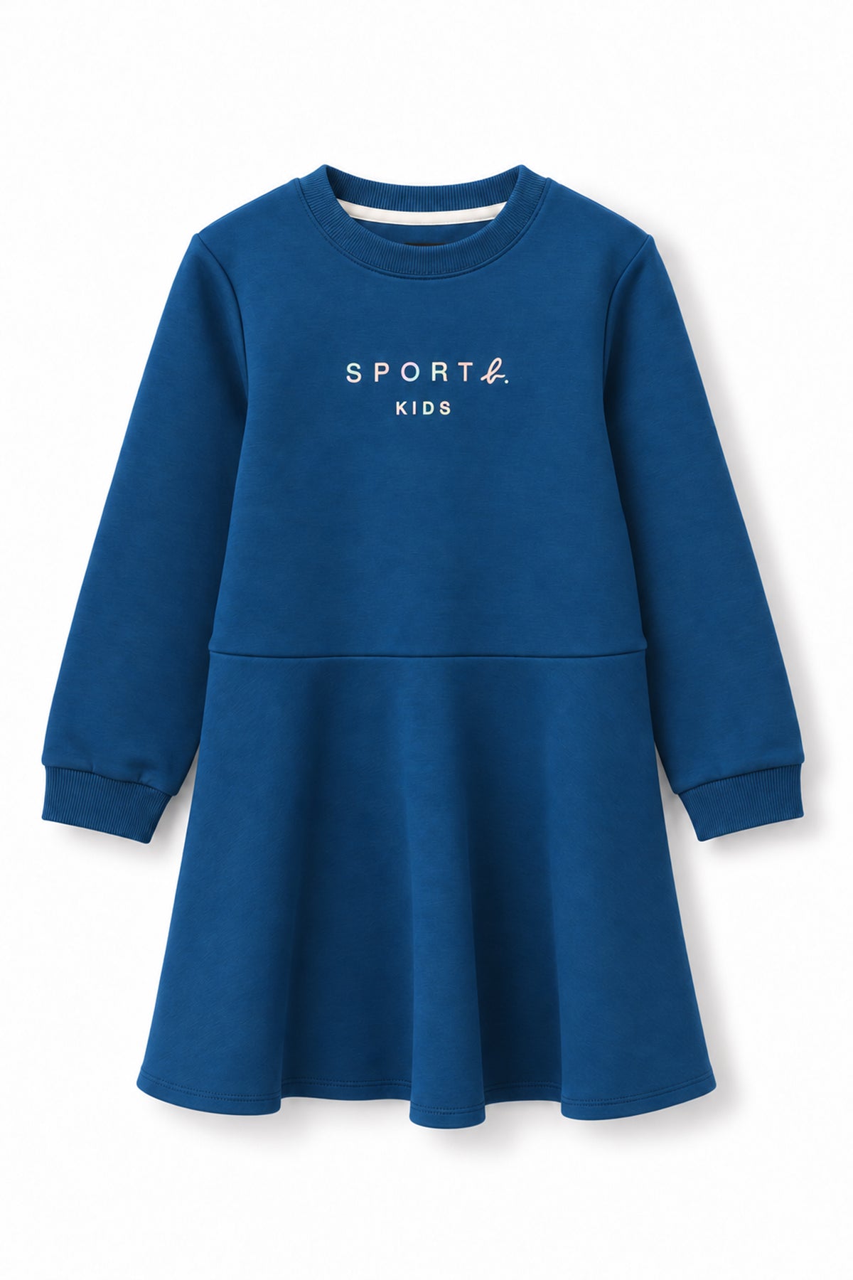 Girls Iridescent Logo Flared Long Sleeve Sweatshirt Dress