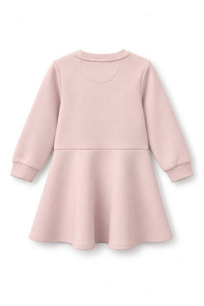 Girls Iridescent Logo Flared Long Sleeve Sweatshirt Dress
