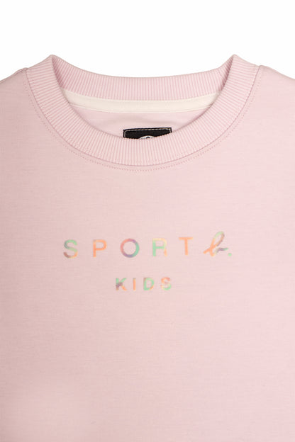 Girls Iridescent Logo Flared Long Sleeve Sweatshirt Dress