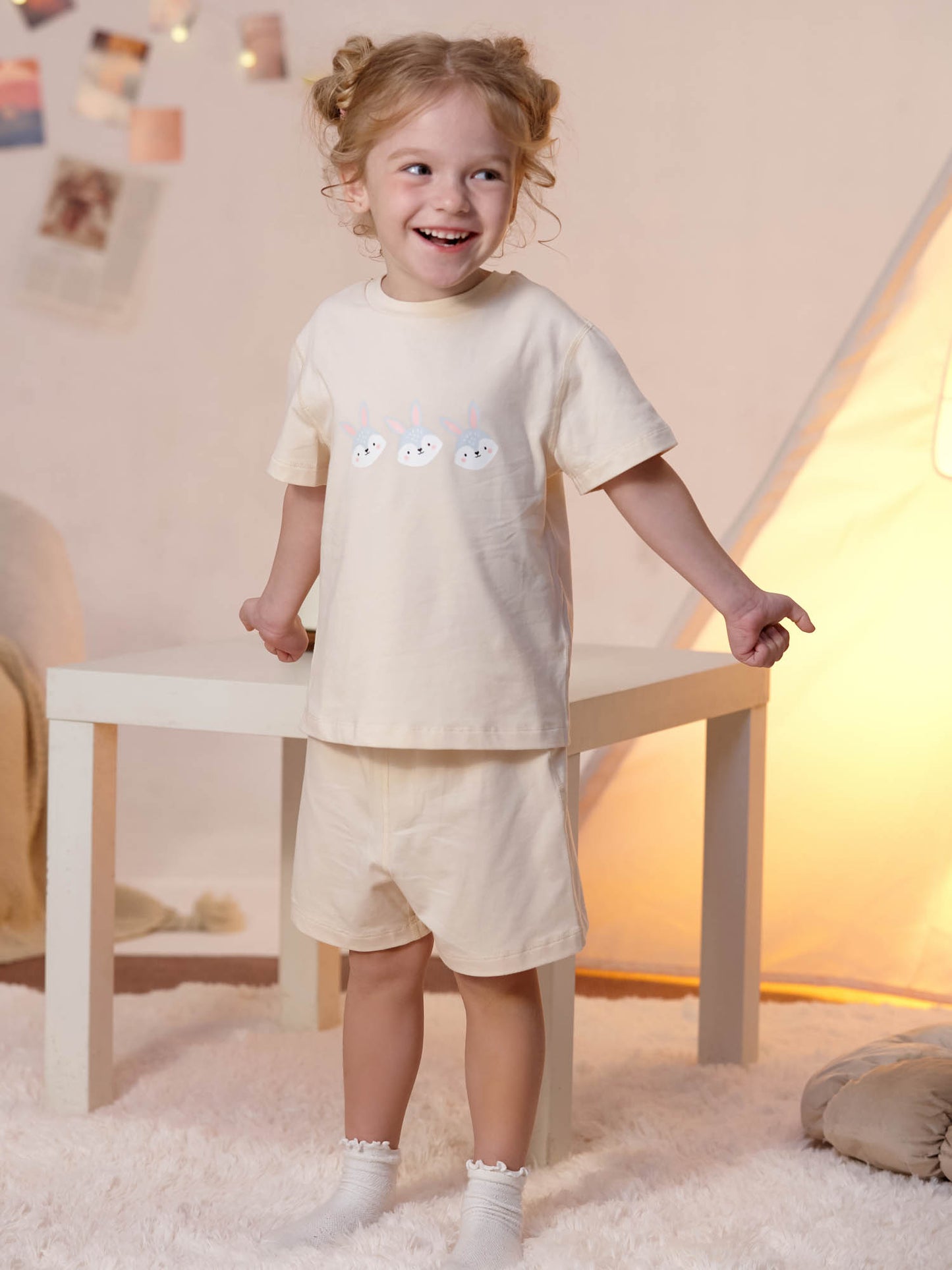 Kids Bunny Lounge T‑Shirt & Shorts Set