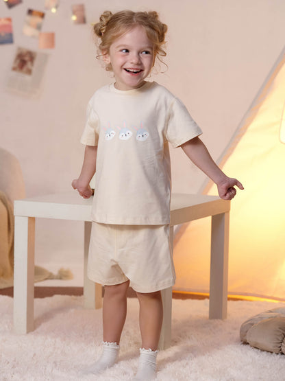 Kids Bunny Lounge T‑Shirt & Shorts Set