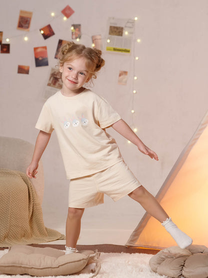 Kids Bunny Lounge T‑Shirt & Shorts Set